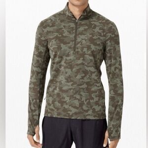 Lululemon Men’s Surge Warm Camo Camouflage 1/2 Zip Pullover Top L